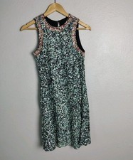 Varun Bahl Dress Womens One Size Green Sequin Embellished Sleeveless Shift Party