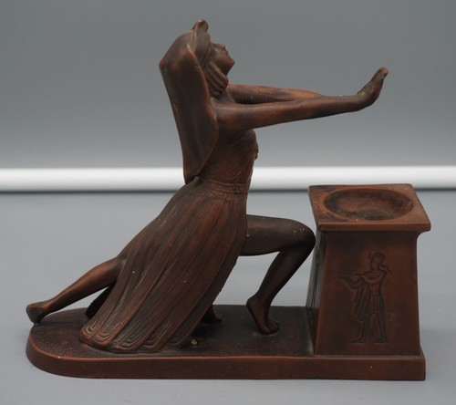 L. V. ARONSON / RONSON Art Deco Bronze RÄUCHERGEFÄSS © 1924 - Eqyptian Revival - Bild 7 von 11