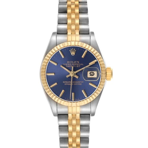 Rolex Datejust 26 Steel Yellow Gold Blue Dial Automatic Ladies Watch 69173