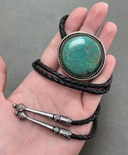Vintage Ray Bennett Turquoise Bolo Tie Signed