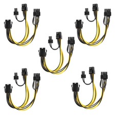 5x PCI-E 6-pin to 2x 6 2-pin 6-pin/8-pin Power Splitter Cable PCIE PCI Express