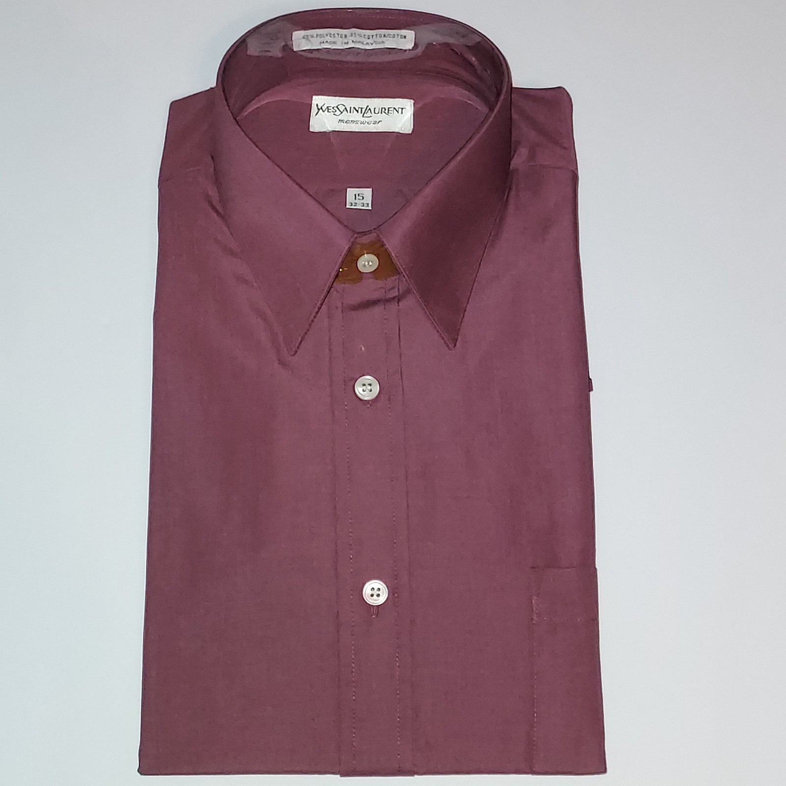 Camicia uomo Yves Saint Laurent 15 32 33 manica lunga poliestere cotone