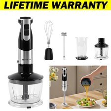 Powerful Electric Hand Blender Set Mixer Juicer Mixing Beaker Chopper 12 Speed