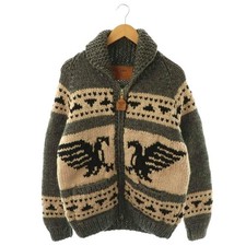 Kanata Cowichan Sweater XL Eagle Hand Knit Wool Jacket Heavy Weight