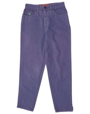 Casucci Womens High Waist Tapered Jeans IT 50 XL W29 L30 Purple Cotton BM25