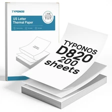 D820 Thermal Printer Paper 8.5 x 11 Inch, Continuous Folding Thermal Paper, U...