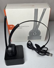 Wireless Mono Bluetooth Headset Noise Canceling Comfortable Easy Controls