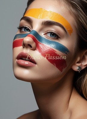 Foto A4 Frau Portrait Modern Malerei Poster (3818)
