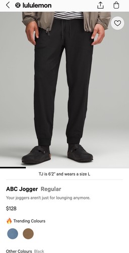 Lululemon ABC Jogger *Regular, Color: Black, Size: Large. LM5AMZS - Picture 5 of 5