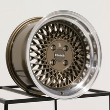 15x8.5 Klutch Sl1 4x100 17 Bronze Machined Lip Wheels Rims Set4 73.1