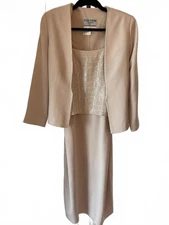 Daymor Beige Women's Dress and Jacket Set Size 4