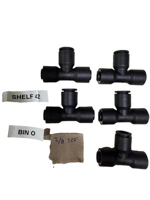 5 PCS Union Tee 3104 60 00, 3/8 in Tube Size, Push-to-Connect