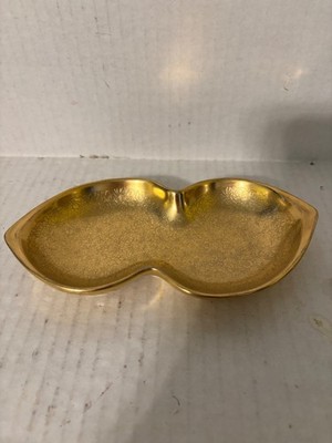 VINTAGE PICKARD CHINA GOLD DAISY AND ROSE PORCELAIN KIDNEY SHAPED BOWL 307 7-½''