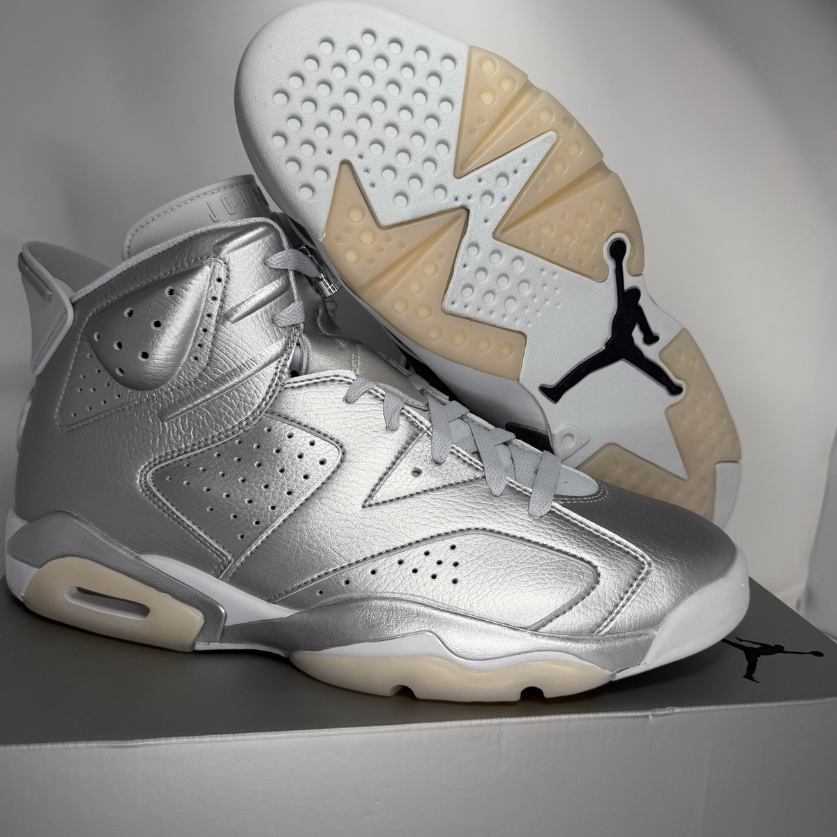 Air Jordan 6 Retro Paris Saint-Germain Metallic Silver PSG Size 13