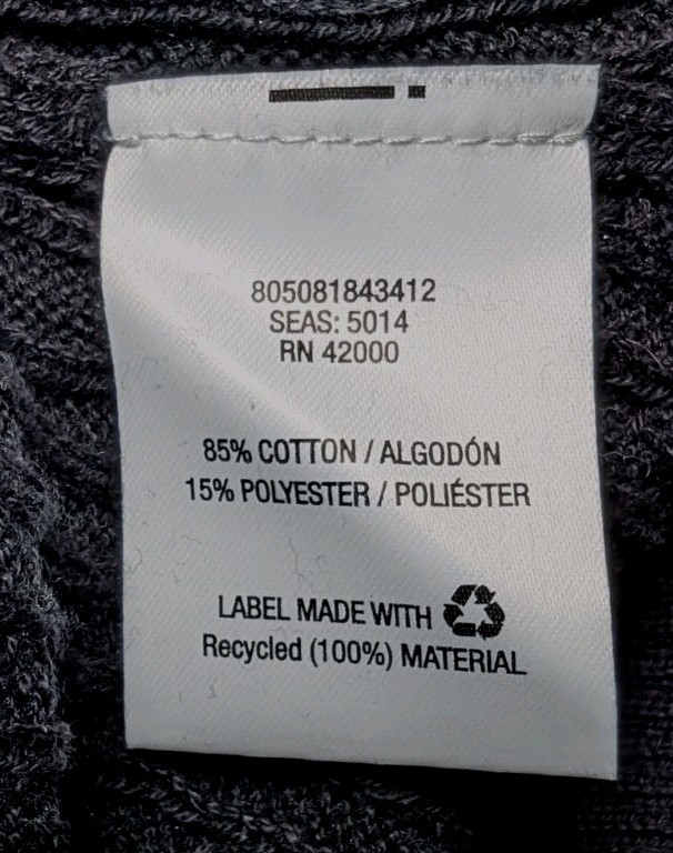 BASIC EDITIONS Solid Black Cable Knit PULLOVER Sw… - image 2