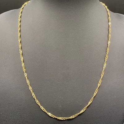 Ladies 18ct Yellow Gold Singapore Twist Link Necklace