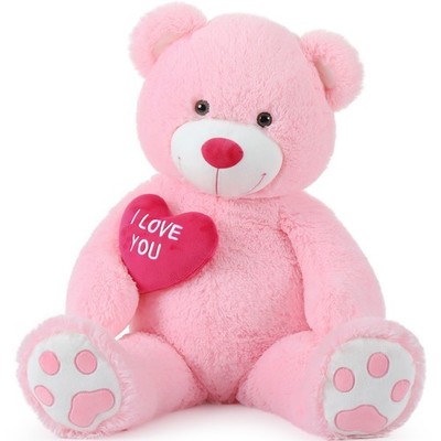 MorisMos Big Teddy Bear with I Love You Red Heart 36''  Cuddly Large  Teddy Bear