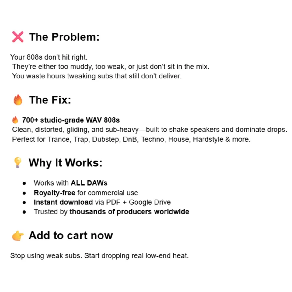 808 One Shots Sample Pack WAV für FL Studio, Ableton Live, Logic Pro, Pro Tools - Bild 2 von 4