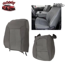 Front Driver Bottom & Top Cloth Seat Cover Gray For 11-16 Ford F250 F350 XLT