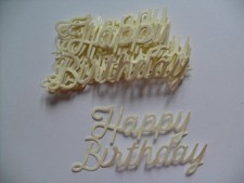 10 DIE CUT CREAM HAPPY BIRTHDAY TOPPERS FOR CRAFTS