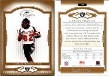 2004 Donruss Classics Carlos Francis Rookie Card 187 #'d 445/1250 RC. rookie card picture