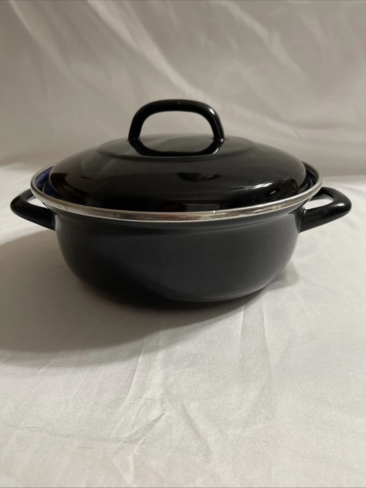 BK Fortalit Dutch Oven 24cm 2.5L/2.6Qt Enamelled Steel Black/Blue