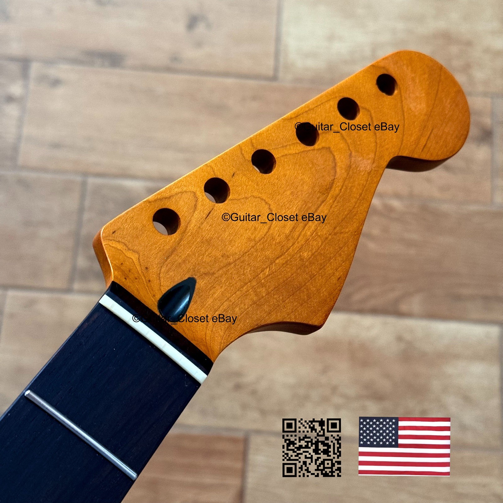 Roasted Maple Rosewood Strat Neck  Satin Fits Warmoth &  Fender SR02D 