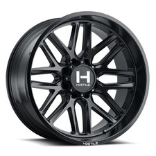 20x10 Hostile H120 Vulcan Asphalt Satin Black Wheels 8x6.5 -19mm Set Of 4