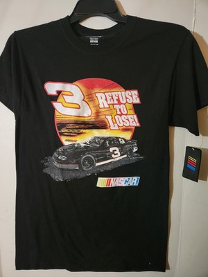 NASCAR Dale Earnhardt #3  Refuse to Lose  T-Shirt Black Men s Size Medium