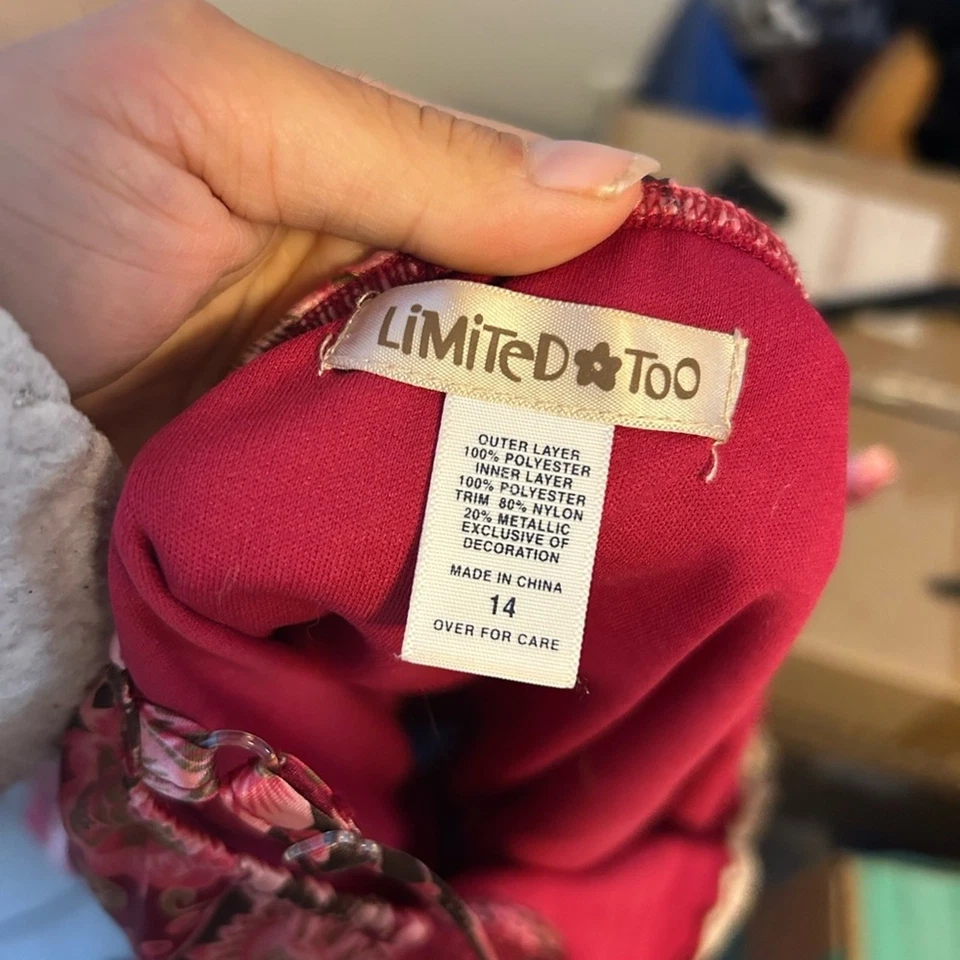 Limited Too Pink and Burgundy Asymmetrical Velour Patchwork Y2K Camisole Top - Image 3 of 4