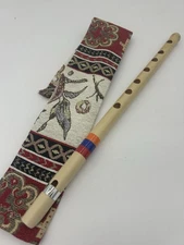 Armenian Musical Instrument Shvi Reed Pipe With Taraz Pattern Case ￼