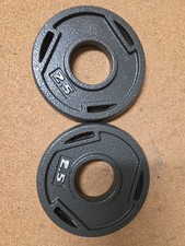 Barbell Black Olympic Grip Plate, Pair, 2.5 Lbs Weights Gym Work Out