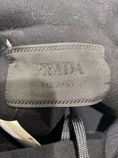 PRADA 2023 Spring/Summer Technical Pullover Hoodie/ Size L/ Cotton/ Black/ ujl84 thumbnail 3