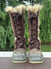 SOREL ‘Cate The Great’ Leather Tall Faux Fur Waterproof Winter Snow Boots