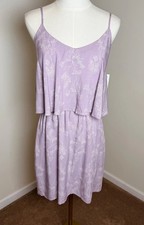 Old Navy Dress Womens Small French Lavender Floral Ruffle Overlay Sundress NWT