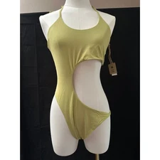FP Toast Swim Signature Cutout One Piece Swimsuit Leek Green SZ XL