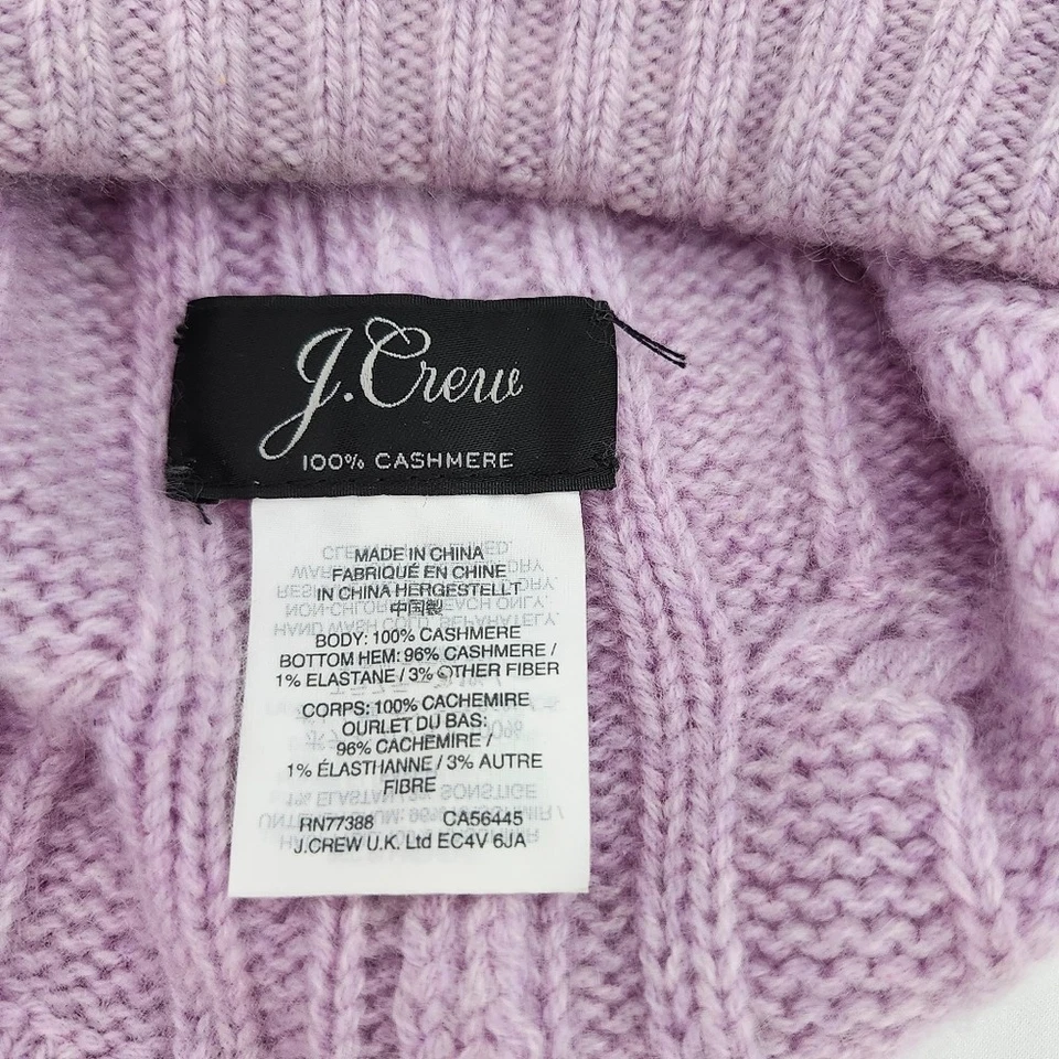 Conjunto de luvas femininas J.Crew 100% cashmere gorro tamanho único lilás malha cabo preppy - Imagem 3 de 4
