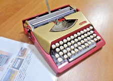 Custom Wine Red & Gold ROYAL Royalite 120 Typewriter 1962 Working Dutch Made thumbnail