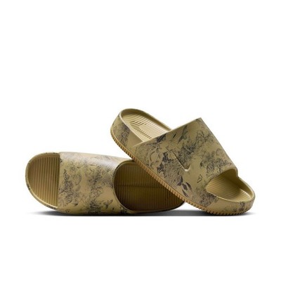 Nike Calm Slide Print Parachute Beige Brown-Anthracite Mens Size 12 HQ1125-201