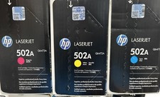 HP LaserJet 502A Cyan Yellow Magenta Cartridge 3600 Q6471A, Q6472A, Q6473A - NEW