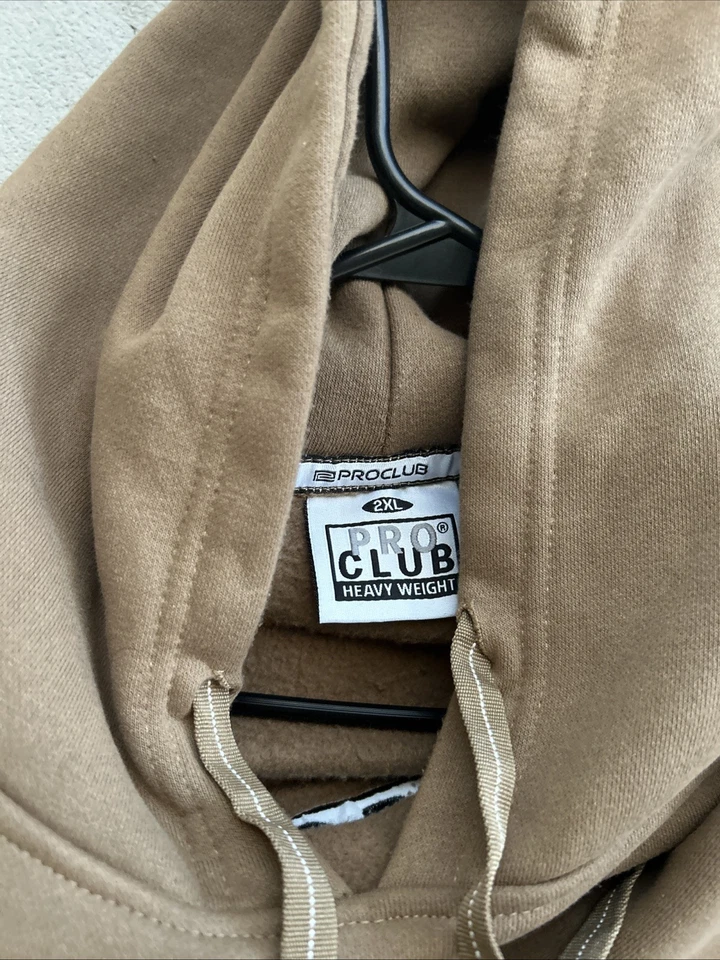 Sudadera con capucha suéter de peso pesado con logotipo bordado Pro Club para hombre Foto 3 de 3