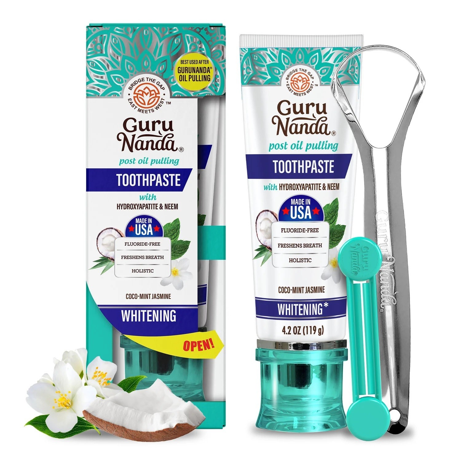 GuruNanda Hydroxyapatite Toothpaste, SLS & FLOURIDE FREE, Whitening Toothpaste