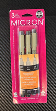 Sakura Pigma Micron Pen Set, 3-Pens, 005, 02, and 08 - Archival Ink Part 50064