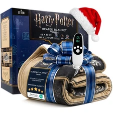 Harry Potter Gifts Heated Blanket Electric, Twin Size Luxurious Fleece Weight...