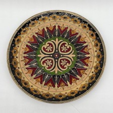 Vintage Emaille Messing Wandteller Mandala Orientalisch Bunt Cloisonne Deko