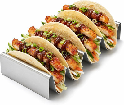 Taco Halter - Hotdog Halter, Taco Ständer Edelstahl, Wellenform Brötchenhalter,