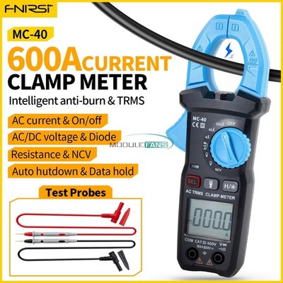 FNIRSI MC-40 Multimeter Tester AC DC Volt Ohm Diode Amp Clamp Meter NCV Tool