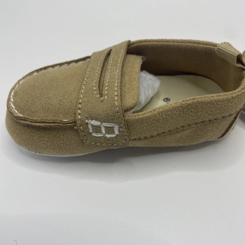 NUEVO SIN ETIQUETAS Bebé GAP 6-12m Tostado Caqui Gamuza Infantil Penny Mocasines Mocasines Zapatos sin cordones Foto 2 de 4