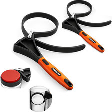 Adjustable 2-Piece Strap Wrench Set for Oil Filters and Jar Openers