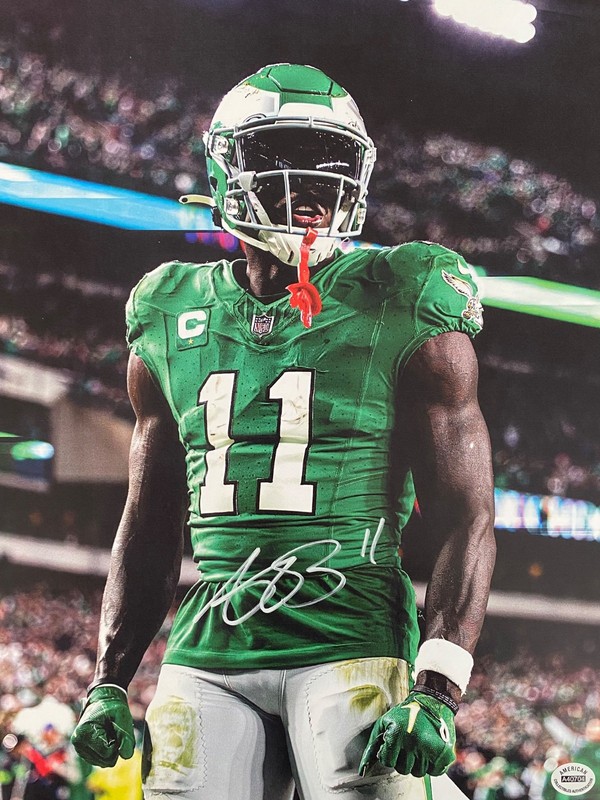 A J Brown Signed 11x14 Photo With COA Philadelphia Eagles  - COA STICKER